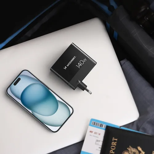 Ładowarka sieciowa GaN Wozinsky CGWCB 140W 3 x USB-C / 2 x USB-A - czarna na Arena.pl