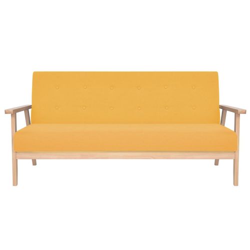3-osobowa sofa tapicerowana, żółta na Arena.pl