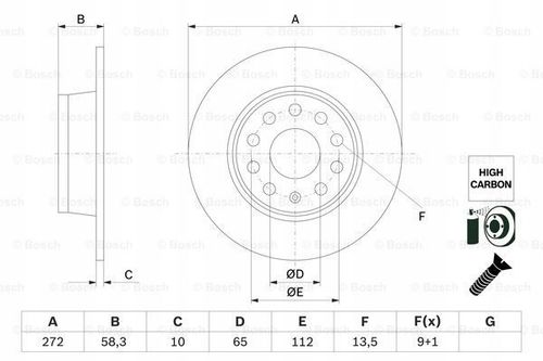 TARCZA HAM TYL 272X10 P BOSCH na Arena.pl
