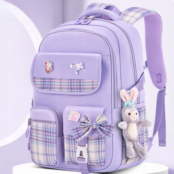 PLECAK SZKOLNY TORNISTER MŁODZIEŻ W KRATĘ POJEMNY DUŻY DO SZKOŁY KL. 4-6 zdjęcie 8