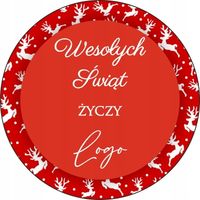 NAKLEJKI ŚWIĄTECZNE z LOGO REKLAMOWE firmowe samoprzylepne 5 cm 500 szt