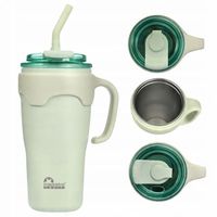 Kubek Termiczny Ze Słomką Majestic Sport Jelly 650 ml Zielony