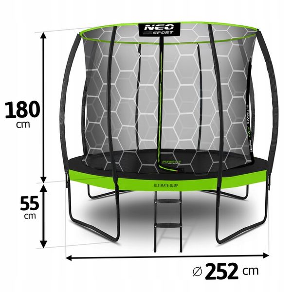 TRAMPOLINA OGRODOWA DLA DZIECI 252cm 8ft NEOSPORT zdjęcie 15