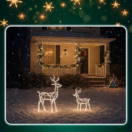 Renifer Świąteczny 144 LED Świetlna JELONEK Ozdoba Do Ogrodu Biały Ciepły na Arena.pl