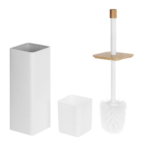 Zestaw łazienkowy biały bambus kosz na śmieci 5l Soft Close szczotka do WC na Arena.pl