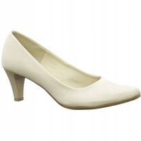 Niskie szpilki ecru beżowe czółenka na niskiej szpilce POLSKIE ROZ. 37