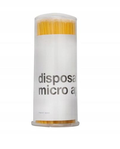 MIKRO APLIKATORY DO RZĘS BEZWŁÓKIENKOWE W TUBIE MICROBRUSH ZŁOTE 100 sztuk na Arena.pl