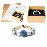 Pierścionek ZODIAK PANNA - LAPIS, AMAZONIT, SZAFIR, CYTRYN - MĄDROŚĆ