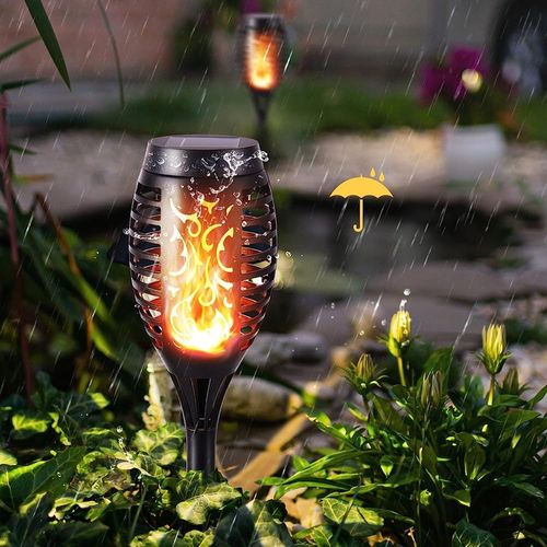 Lampy Solarne Ogrodowe LED Pochodnia Płomień Latarnia Lampki Do Ogrodu na Arena.pl