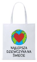 Dla Dziewczyny Żony Torba Eco Biała Shopper Z Nadrukiem Ze Zdjęciem