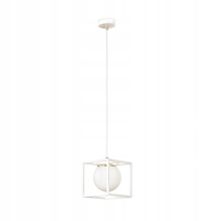 Biała lampa wisząca E14 SUFITOWA Kwadratowa Loft