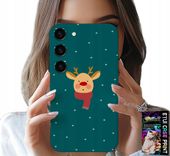 ETUI DO SAMSUNG GALAXY S23 - RENIFER NA ZIELONYM TLE ŚWIĄTECZNE WZORY