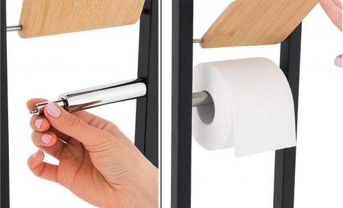 Zestaw łazienkowy stojak z uchwytem na papier i szczotką WC stojak na zapas na Arena.pl