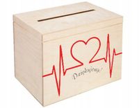 Pudełko na koperty drewniana skrzynka z nadrukiem