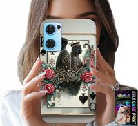 ETUI DO OPPO RENO7 5G - KARTA KRÓL KRÓLOWA POKER KARTY + SZKŁO