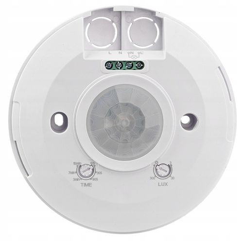 CZUJNIK RUCHU SUFITOWY ULTRA PŁASKI LED PIR CZUJKA ZMIERZCHU 360° na Arena.pl