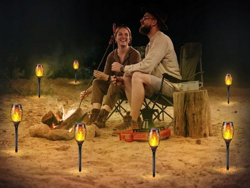 LAMPA SOLARNA POCHODNIA LAMPKI SOLARNE DO OGRODU OGRODOWE LED 4 SZTUKI na Arena.pl