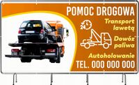 BANER REKLAMOWY 100x50cm projekt w cenie różne wzory POMOC DROGOWA