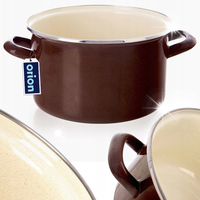 GARNEK EMALIOWANY BROWN BRĄZOWY INDUKCJA GAZ TRADYCYJNY 20 CM 3 L