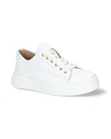 Białe półbuty sneakersy Karino 5400/010 skóra modne platforma modne r.38