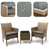 MEBLE OGRODOWE KOMPLET TARAS BALKON OGRÓD STÓŁ + KRZESŁA NATURALNY