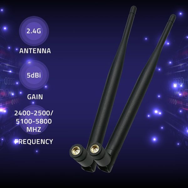 Qoltec Antena Wi-Fi 2.4/2.5 GHz 5.1/5.8 GHz dookólna 5dBi Wewnętrzna zdjęcie 2