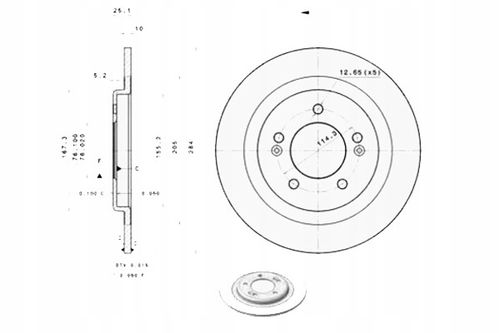 TARCZA HAM TYL 284X10 P BREMBO na Arena.pl