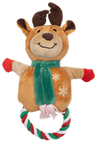 Zabawka gryzak dla psa w kształcie pierścienia renifera z piszczałką 25x35