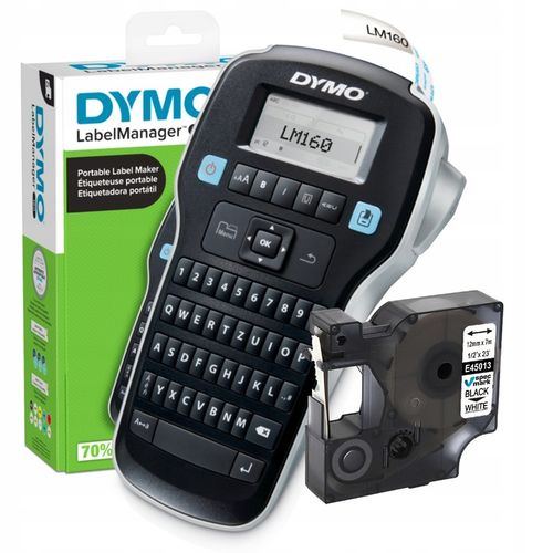 Drukarka etykiet DYMO LM160 Label Manager + taśma D1 45013 12mm biała na Arena.pl