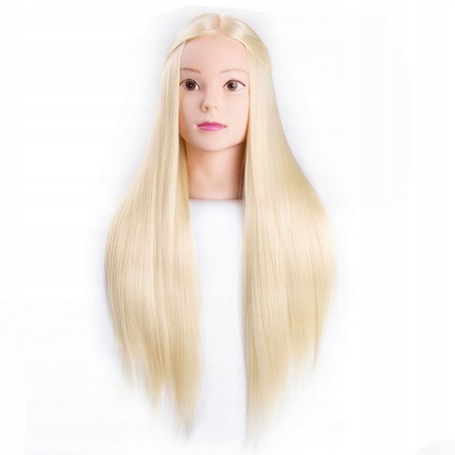 GŁÓWKA GŁOWA FRYZJERSKA TRENINGOWA DO CZESANIA STATYW TERM WŁOS 70cm BLOND1 na Arena.pl