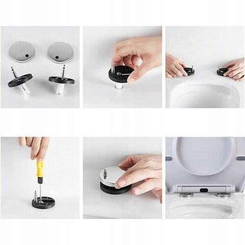 Deska sedesowa wolnoopadajaca uniwersalna do WC klozetowa twarda easy clean na Arena.pl