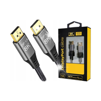 Kabel DisplayPort 1.4 1,8m 8K 240Hz DSC FreeSync G-Sync Pozłacane złącza