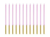 Świeczki na tort proste fioletowe, 12 szt.