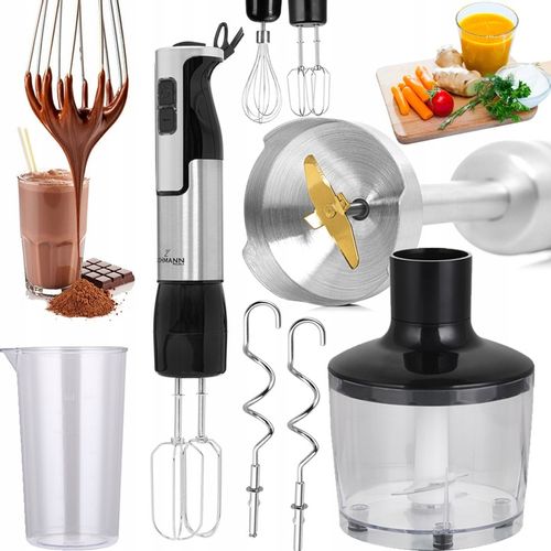 BLENDER WIELOFUNKCYJNY RĘCZNY ROZDRABNIACZ MOCNY 1200W Srebrny MIKSER na Arena.pl