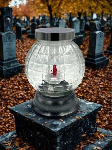 ZNICZ SOLARNY FOTOWOLTAICZNY DUŻY KULA KARBOWANE SZKŁO 24CM ! na Arena.pl