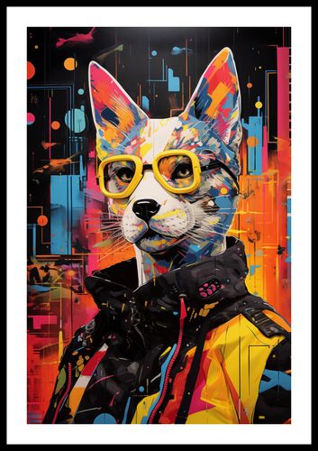 Plakat 40x60cm Kot w Miejskim Stylu na Arena.pl
