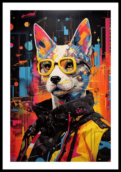Plakat 40x60cm Kot w Miejskim Stylu zdjęcie 3