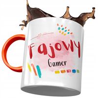 Kubek Pomarańczowy Dla Gamera Fajowy Gamer Z Nadrukiem Ze Zdjęciem