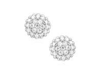 Eleganckie rodowane srebrne kolczyki półkulki półkule białe cyrkonie srebro 925 Z1503E