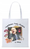 Donald Tusk Platforma Torba Eco Biała Shopper Z Nadrukiem Ze Zdjęciem