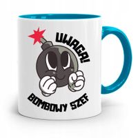 Kubek Błękitny Dla Szefa Szefowa Bombowy Prezent Z Nadrukiem Ze Zdjęciem