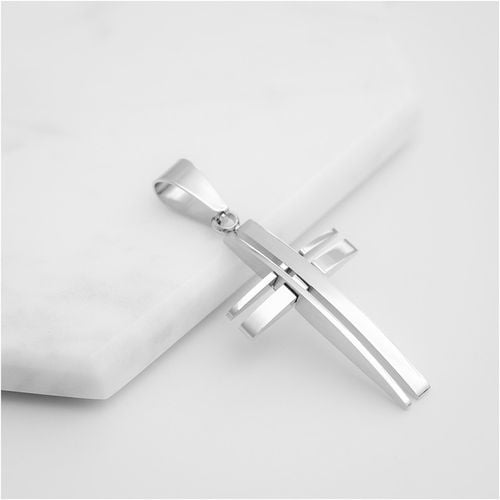 Wisiorek męski zawieszka krzyżyk stal chirurgiczna 316L z grawerem BLINGART na Arena.pl