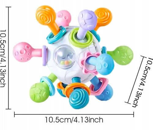 BOX ZESTAW ZABAWEK SENSORYCZNYCH 3W1 KACZKA PIŁKA SPINNER DLA NIEMOWLĄT na Arena.pl