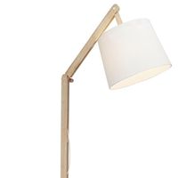Regulowana lampa stojąca Carlyn 09958A75 z abażurem drewno biała