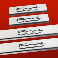 Listwa progowa FIAT 500L Stal nierdzewna 304 mat z czarnymi literami 4szt