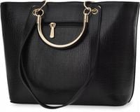 Duża Torebka Monnari Klasyczna Torba Damska Łódka Shopper Aktówka Czarna A4