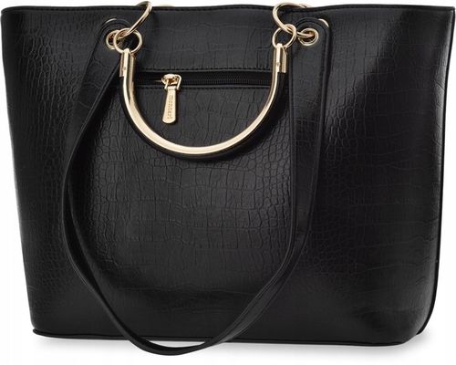 Duża Torebka Monnari Klasyczna Torba Damska Łódka Shopper Aktówka Czarna A4 na Arena.pl