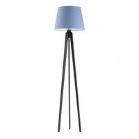 Lampa podłogowa CURACAO abażur niebieski stelaż hebanowy