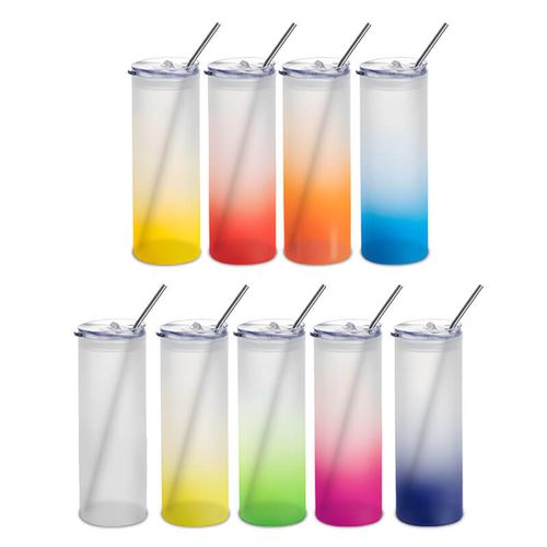 Kubek z matowego szkła granatowy gradient - z Twoim nadrukiem na Arena.pl