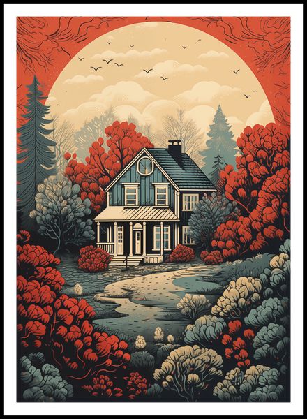 Plakat 67,5x95cm Idylla Rustykalna zdjęcie 3